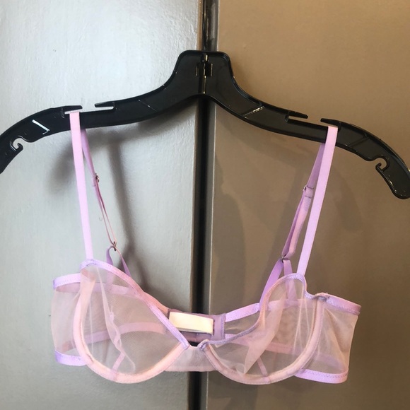 Taryn Winters Plum Blush Kelani Sheer Demi Bra 34B - Picture 3 of 7
